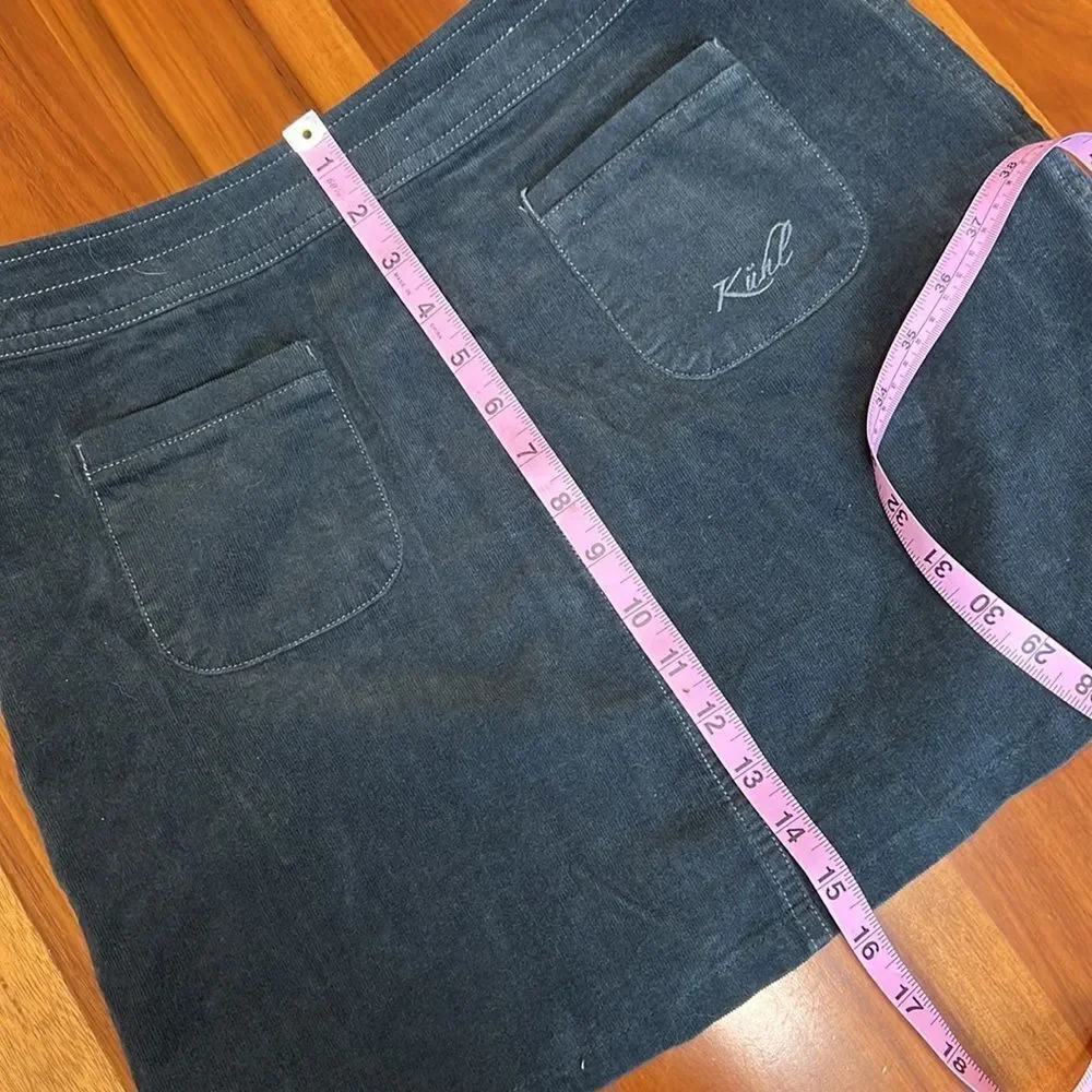 Kuhl Streamline Corduroy Button Front Skirt in Gray Size 8